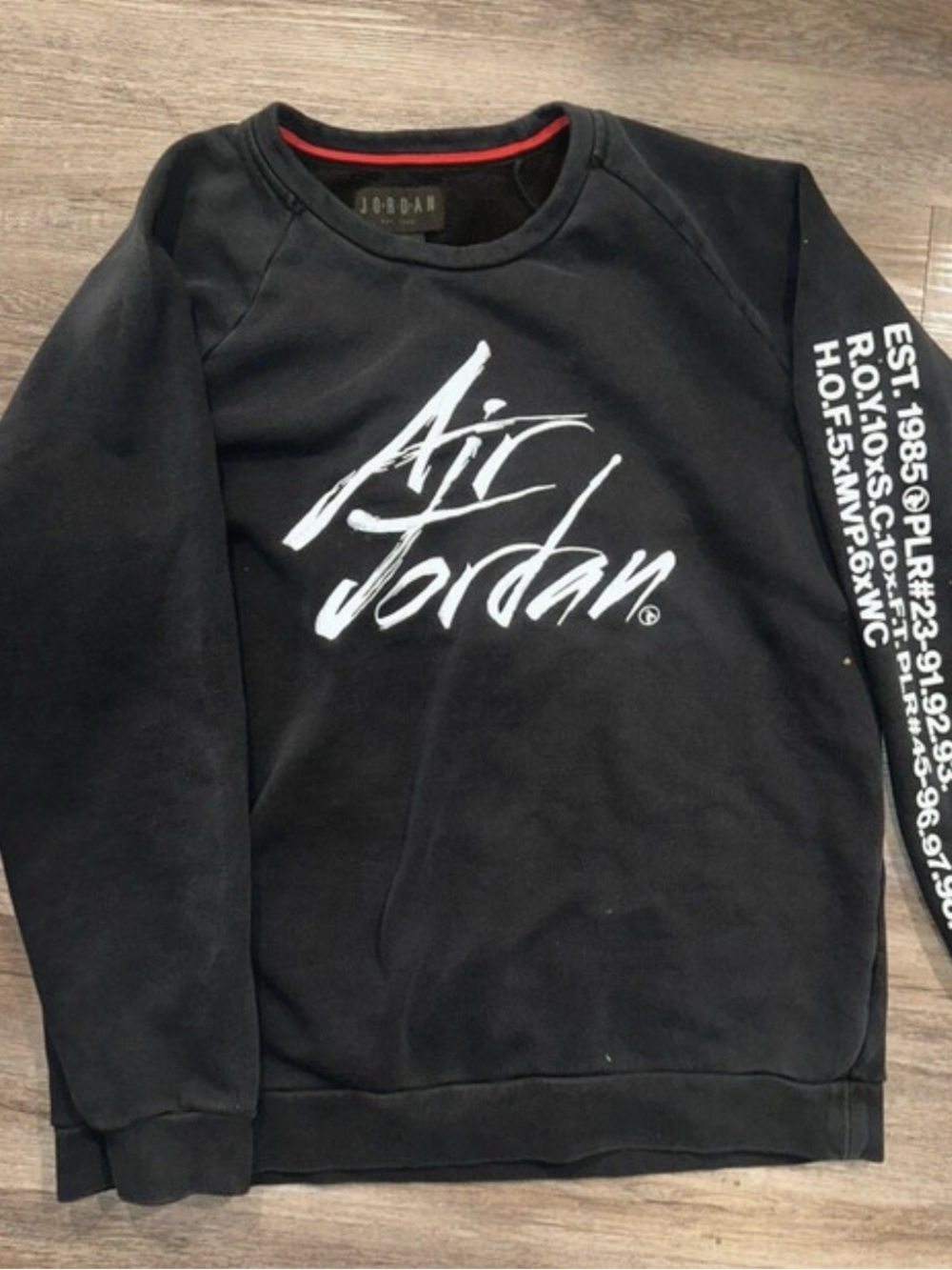 Jordan Black Crewneck Sweatshirt with White Script Logo